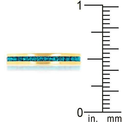 Stylish Stackables Turquoise Crystal Gold Ring