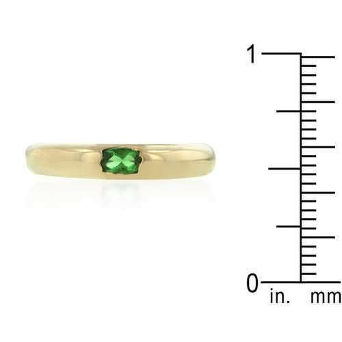 Green Oval Simple Ring