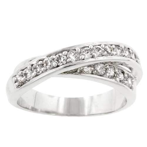 Double Cross Cubic Zirconia Ring