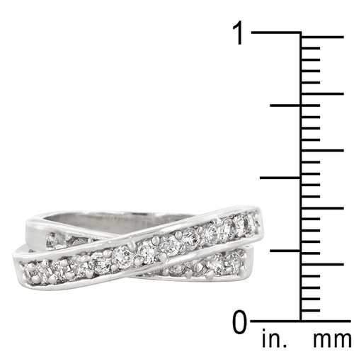 Double Cross Cubic Zirconia Ring