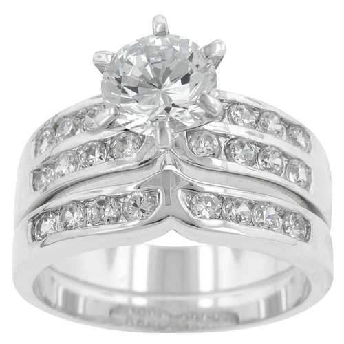 Formal Rhodium Plated Engagement Set