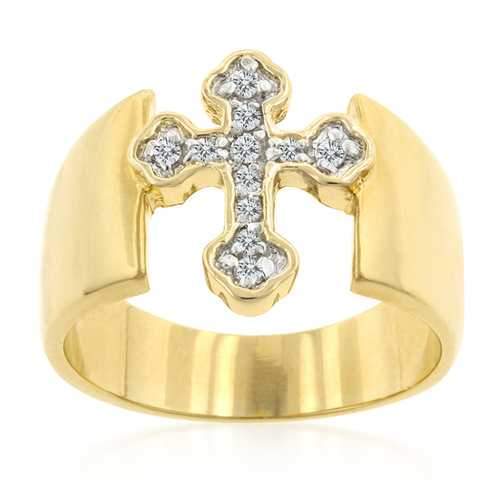 Two-tone Finish Cross Ring