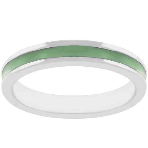 Olive Green Enamel Eternity Ring