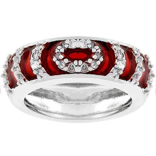 Garnet Enamel Ripple Ring