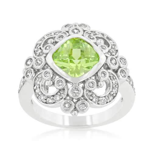 Elegant Peridot Crest Ring