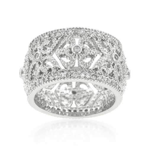 Filigree Crest Eternity Ring