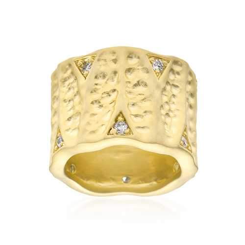 Textured Organic Matte Golden Eternity Ring