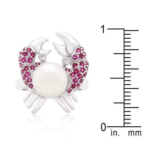 Pearl Crab Cubic Zirconia Ring