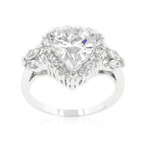 Heart Halo Engagement Ring