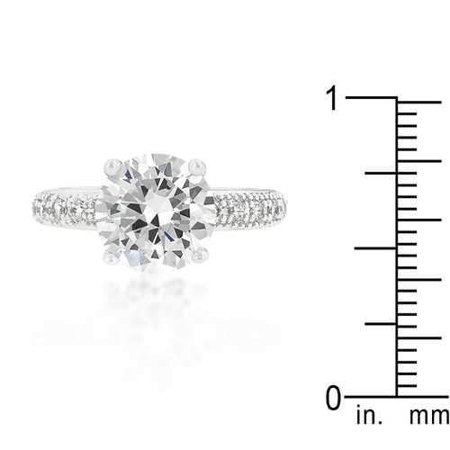 Micro-pave Cubic Zirconia Engagement Ring