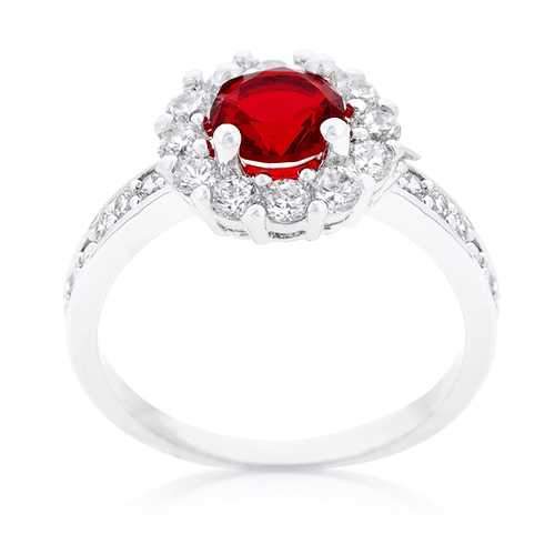 Ruby Red Halo Engagement Ring