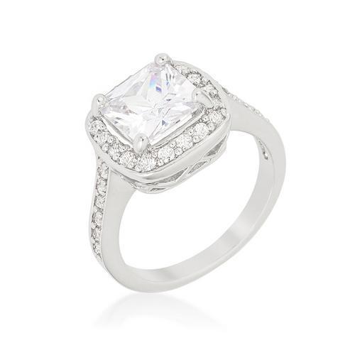 Halo Style Cushion Cut Engagement Ring