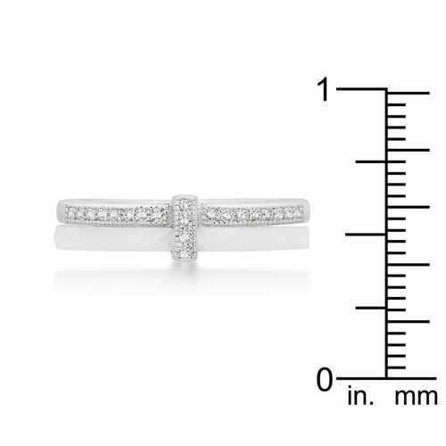 White Ceramic Band Ring With Cubic Zirconia