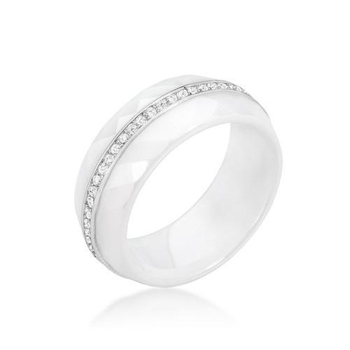 Ceramic Band Ring - White