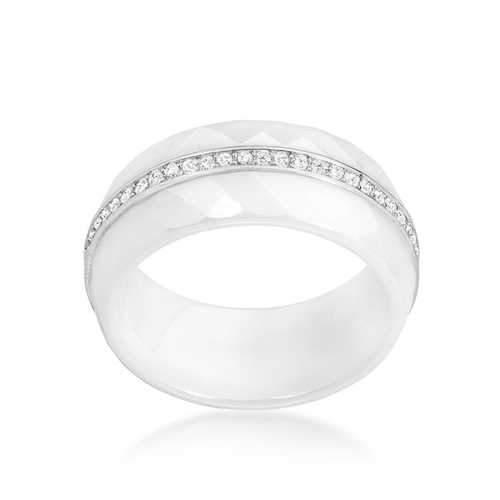 Ceramic Band Ring - White