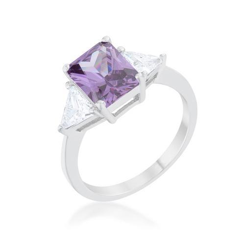 Classic Amethyst Sterling Silver Engagement Ring