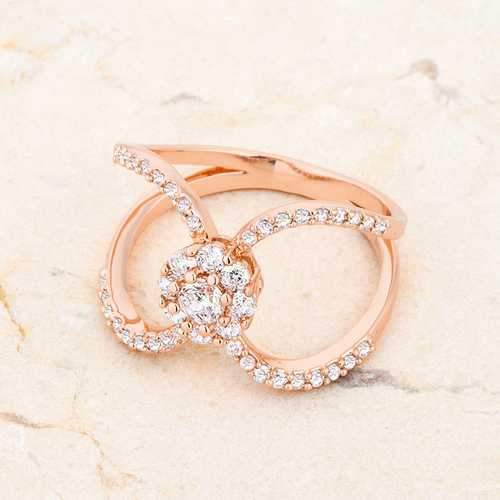 Joyce 0.4ct CZ Rose Gold Delicate Floral Wrap Ring