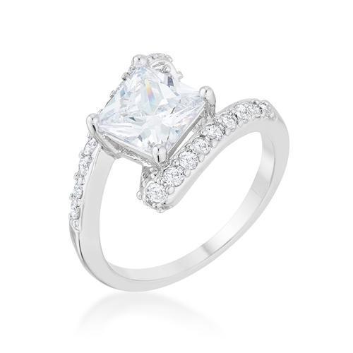 Caroline 2.3ct CZ Rhodium Statement Ring