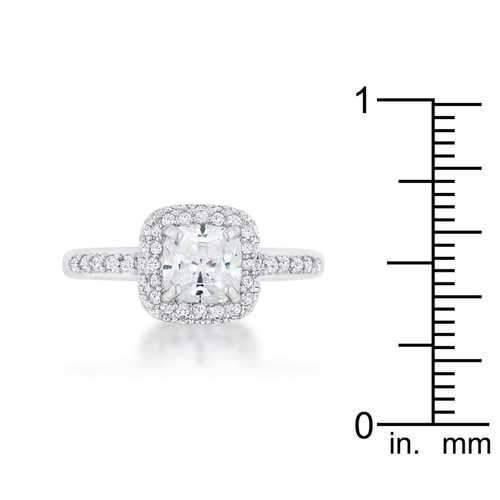 Serena 1.5ct Clear CZ Rhodium Art Deco Ring