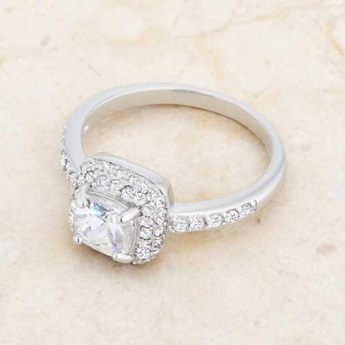 Serena 1.5ct Clear CZ Rhodium Art Deco Ring