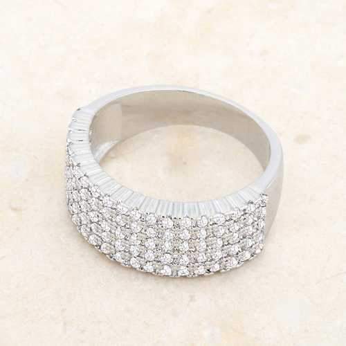 Gwen 1ct CZ Rhodium Wide Ring