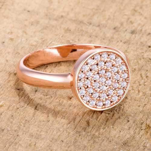 0.2ct CZ Rose Gold Pave Circle Ring