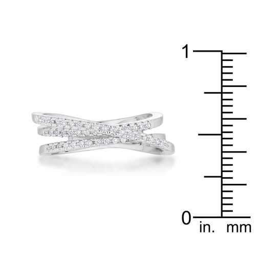 Lynn 0.25ct CZ Rhodium Twisted Trio Band Ring