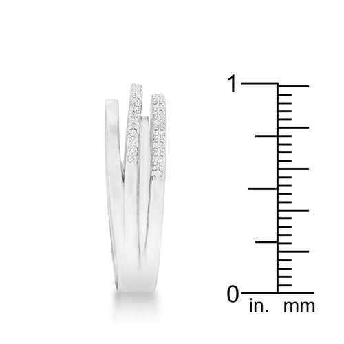 Laurie 0.2ct CZ Rhodium Contemporary Trio Band Ring