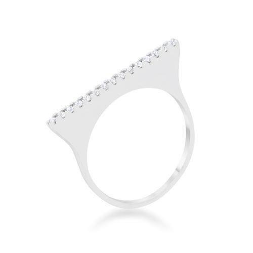 Karolina 0.2ct CZ Rhodium Contemporary Simple Ring