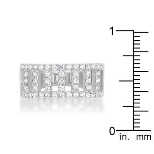 Rey 0.5ct CZ Rhodium Contemporary Band Ring