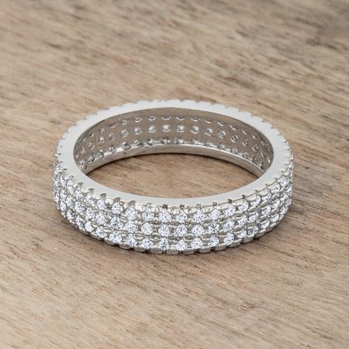 Chare 1.3ct CZ Rhodium Classic Band Ring