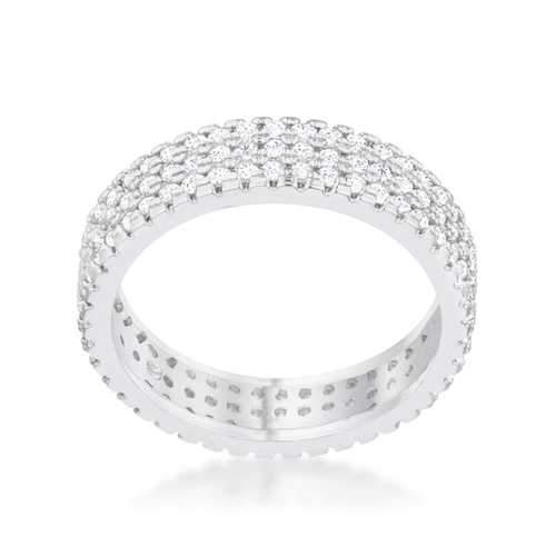 Chare 1.3ct CZ Rhodium Classic Band Ring