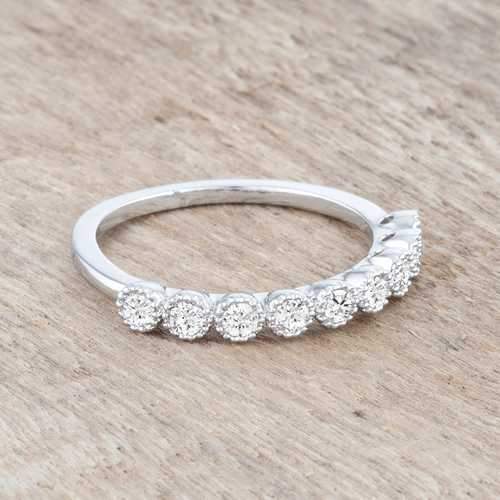 Bea 0.27ct CZ Rhodium Delicate Band