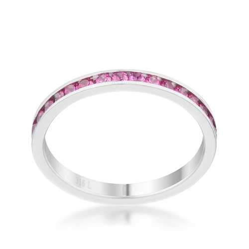 Teresa 0.5ct Ruby CZ Stainless Steel Eternity Band