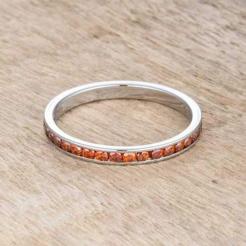 Teresa 0.5ct Dark Champagne CZ Stainless Steel Eternity Band