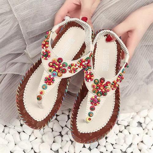 Flowers Splice Flat Summer Sandals