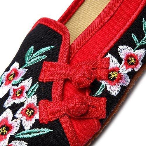 Flower Chineseknot Flat Casual Embroidery Retro Vintage Shoes