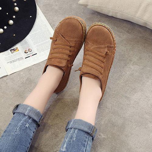 Suede Slip On Soft Loafers Lazy Casual Flat Shoes