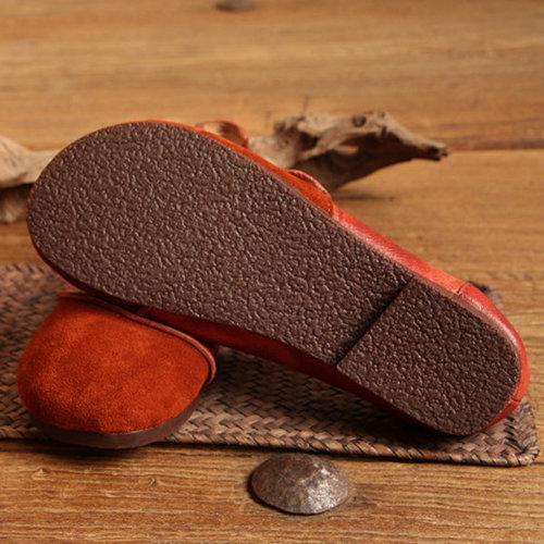 Socofy Genuine Leather Vintage Comfortable Soft Flat Shoes