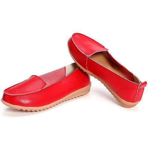 Pure Color Loafers Slip On Flat Casual Shoes For Women