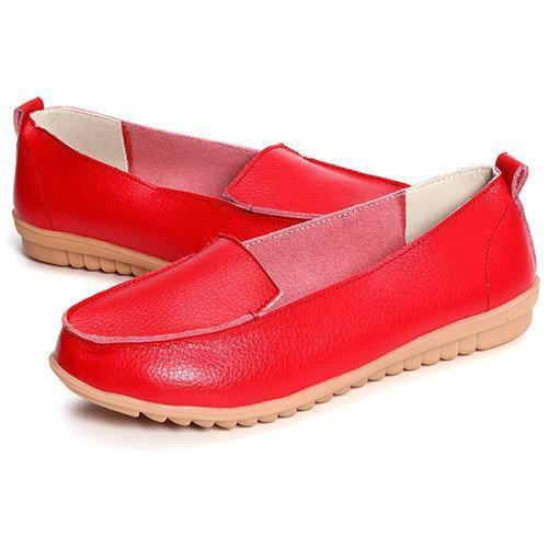 Pure Color Loafers Slip On Flat Casual Shoes For Women