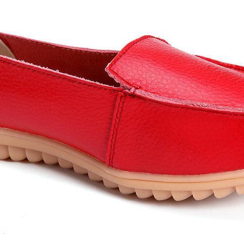 Pure Color Loafers Slip On Flat Casual Shoes For Women