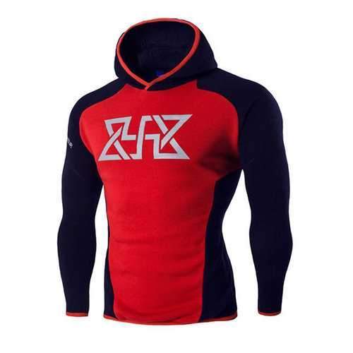 Stitching Color Casual Sport Hoodies