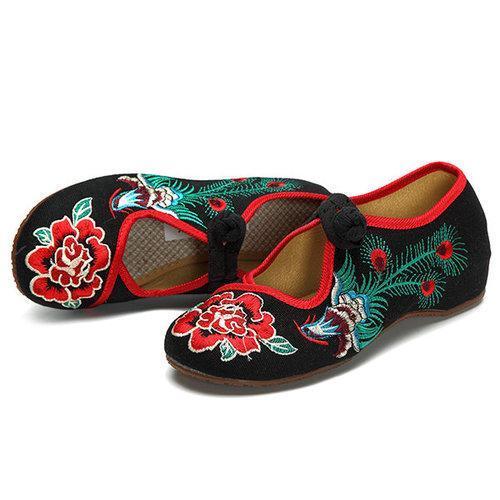 Phoenix Embroidered Hollow Out Casual Flat Vintage Loafers