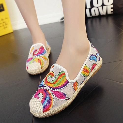 Colorful Mesh Breathable Casual Slip On Flat Pattern Loafers