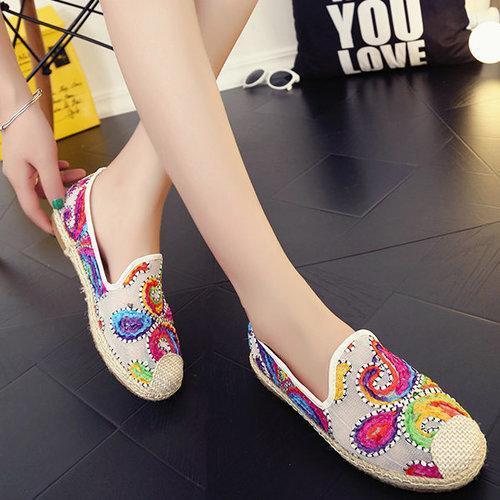 Colorful Mesh Breathable Casual Slip On Flat Pattern Loafers