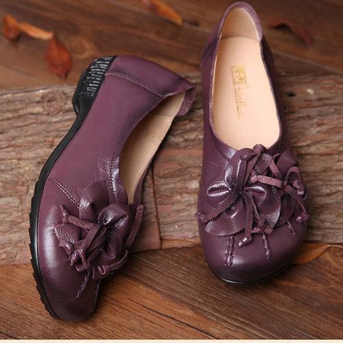 SOCOFY Flower Tassel Soft Shoes