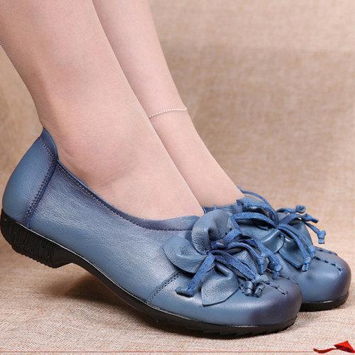 SOCOFY Flower Tassel Soft Shoes