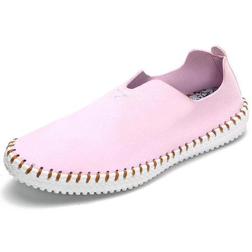 Big Size Handmade Stitching Soft Sole Lazy Casual Flat Loafers For Women