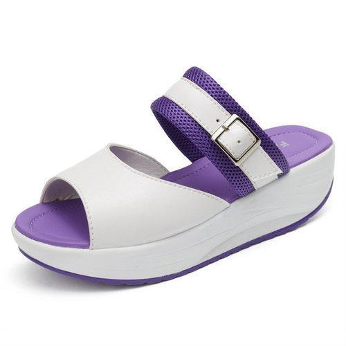 Buckle Fish Mouth Rocker Sole Shake Sandals